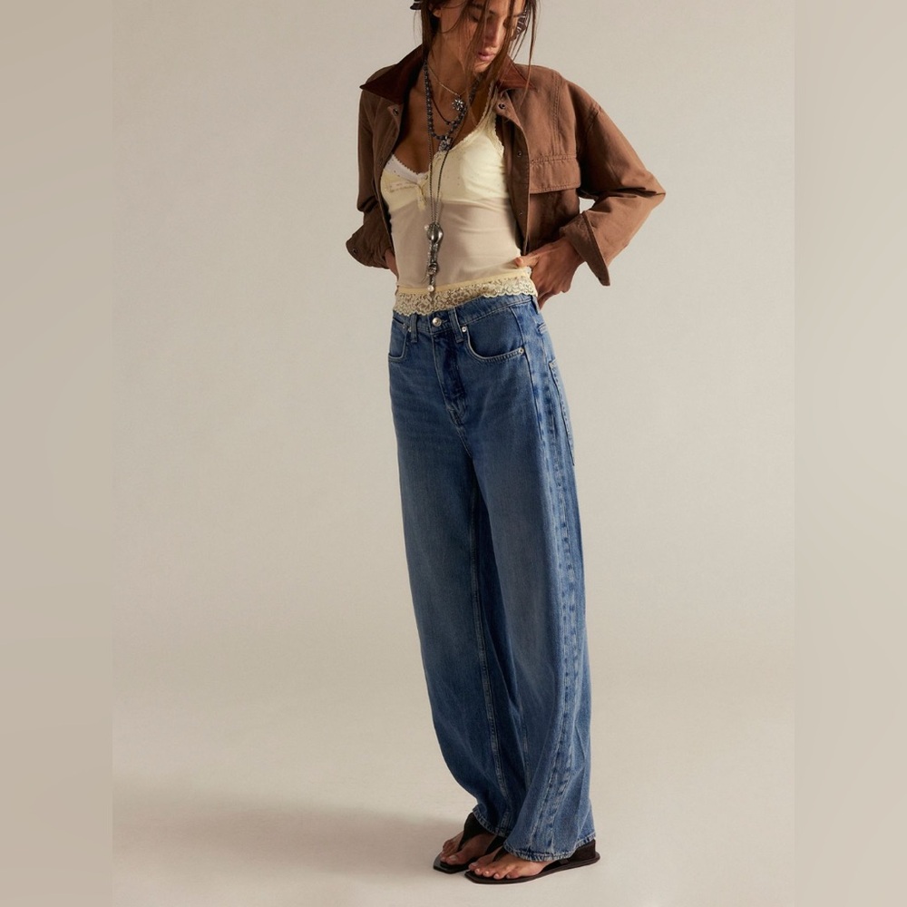 We The Free | Truro Baggy Puddle Jeans | 27 | Water Stoned Blue